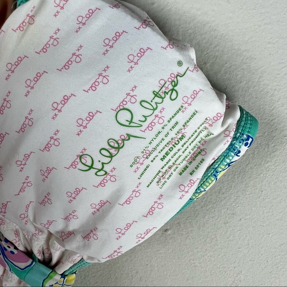 Lilly Pulitzer Turtle Print Strapless Bikini Top Size Medium - Picture 2 of 4